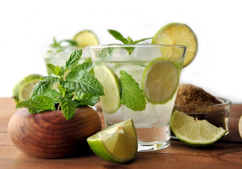 Glass of Mojito Cocktail with Mint Stock Image Image of exotic