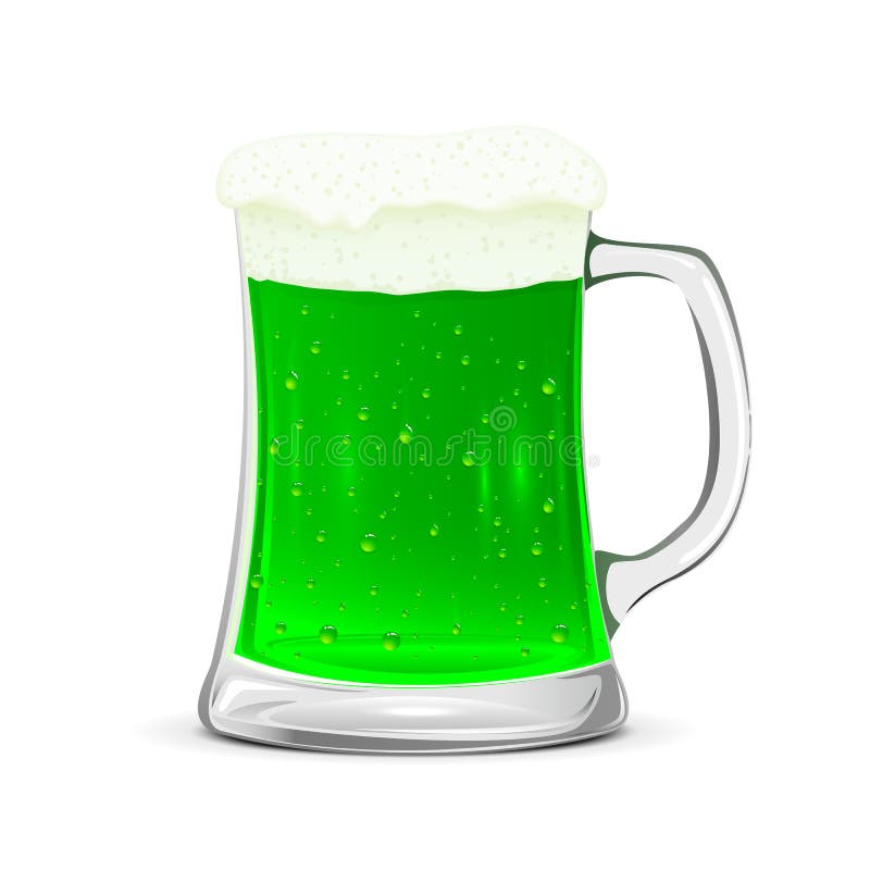 Glass mug of green beer stock vector. Illustration of lager 50713583