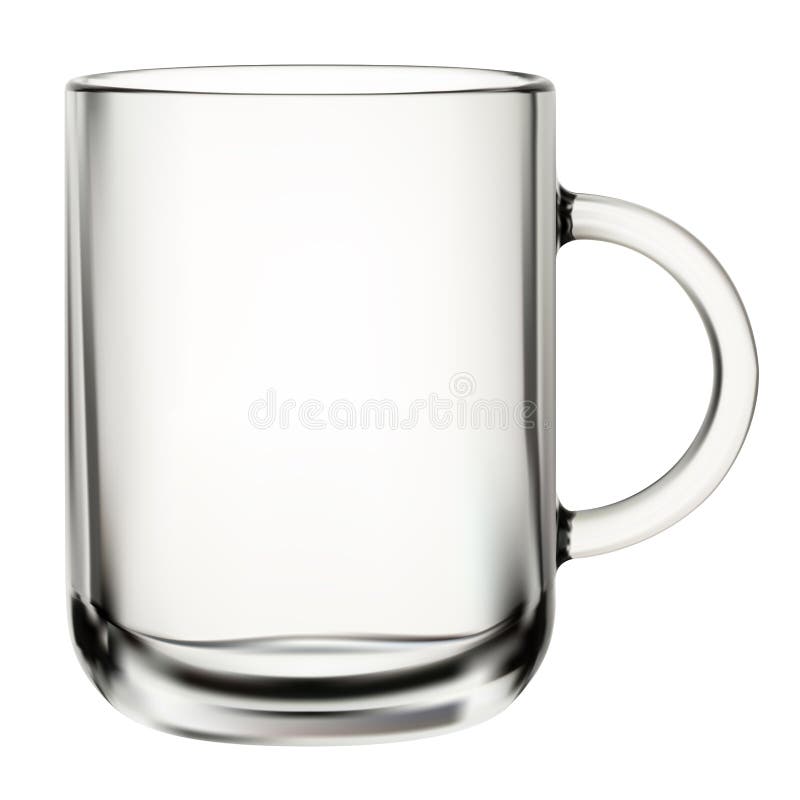 Download Glass Mug. Transparent Coffee Cup Vector Mockup Stock ...