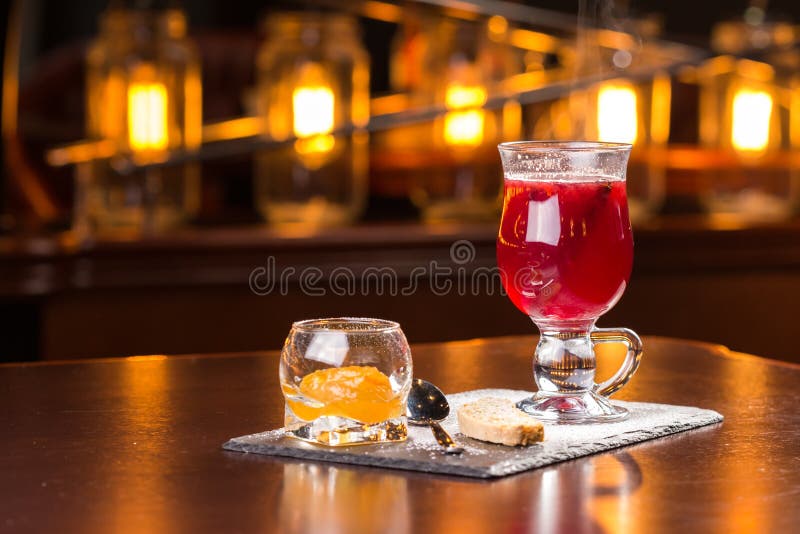 Glass of mulled wine stock photography Glass of mulled wine stock photography