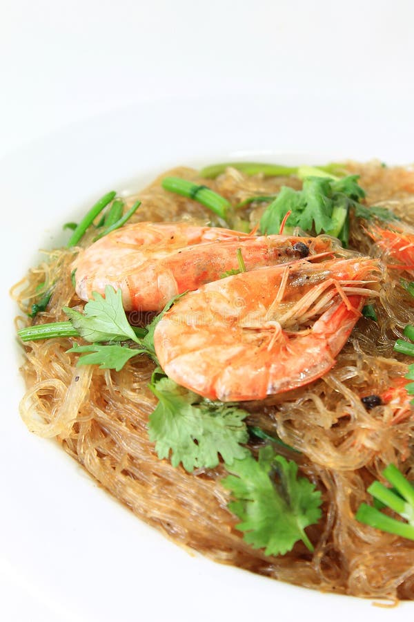 Glass Noodles Steamed with Prawns Stock Image Image of gourmet