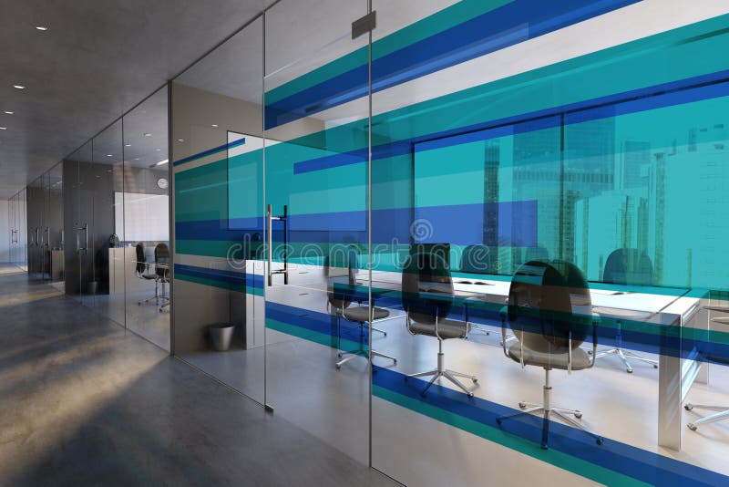 Download Glass Office Room Wall Mockup - 3d Rendering Stock Illustration - Illustration of corporate ...