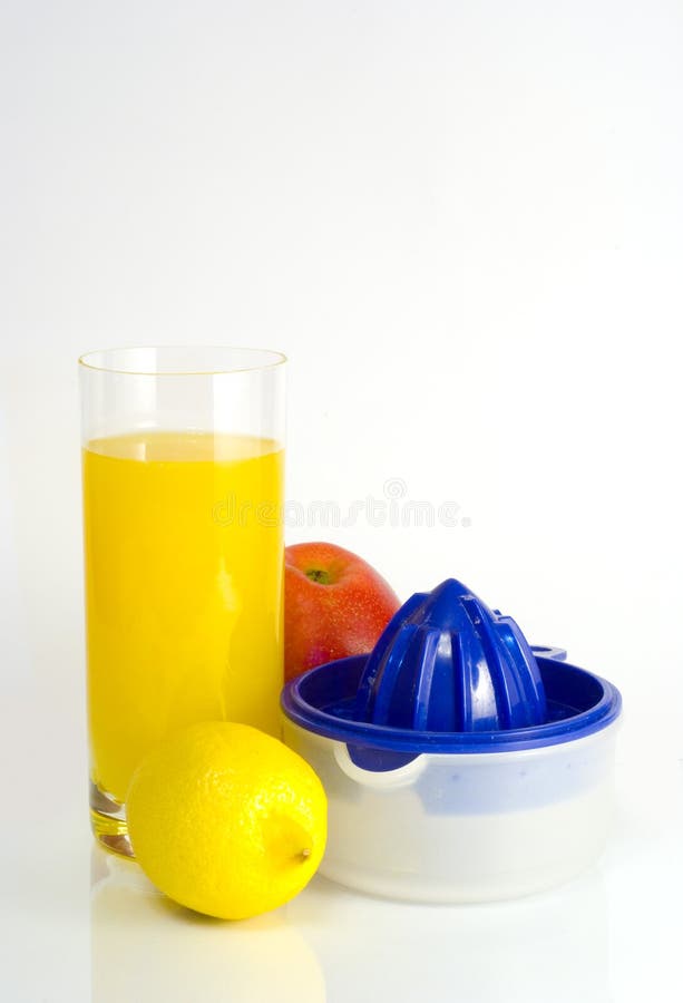 Glass Of Orange Juice, Squeezer On White Backgrou Picture. Image 4323966