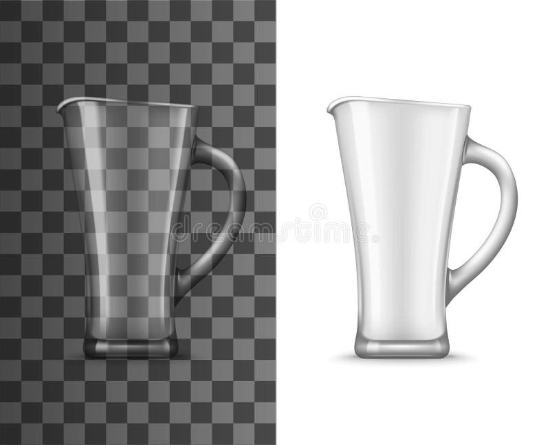 Glass pitcher realistic mockup of drink conteiner