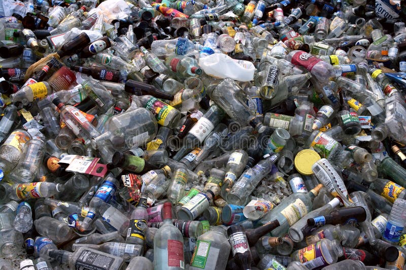 Glass plastic bottles editorial stock photo. Image of facilities 9244388