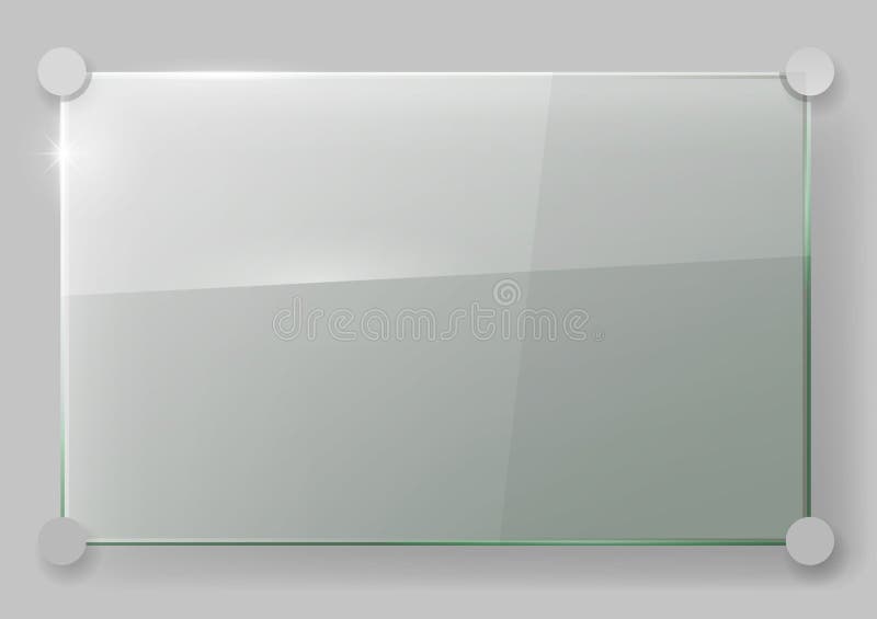 Transparent glass wall signboard. Vector graphics. Glass plate on the wall. Transparent glass wall signboard. Vector graphics. Glass plate on the wall