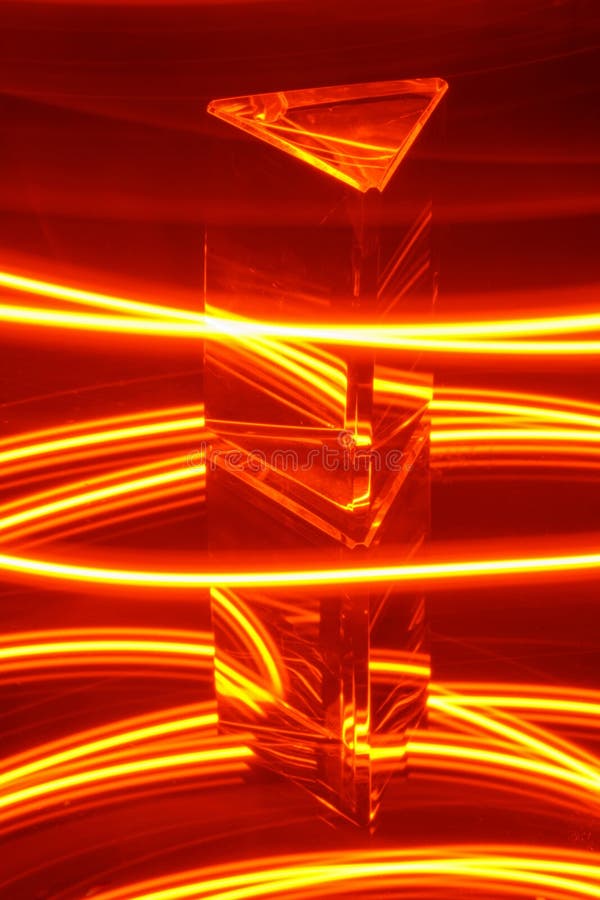 Glass Prism with Reflection on a Abstract Red and Yellow Neon Light  Background Stock Photo - Image of optical, glow: 189504896