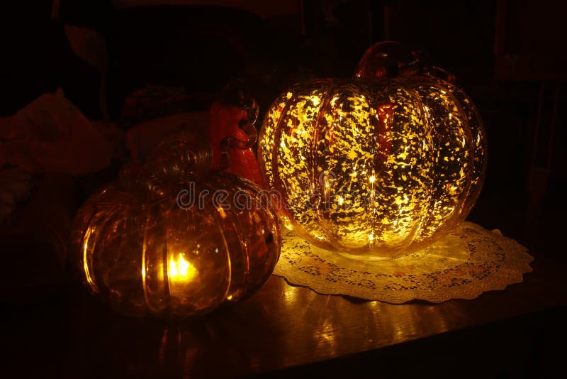 Glass Pumpkins Decor