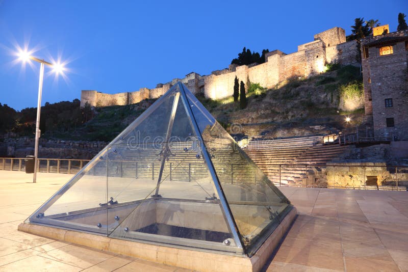 Glass pyramid in Malaga, Spain royalty free stock images Glass pyramid in Malaga, Spain royalty free stock images