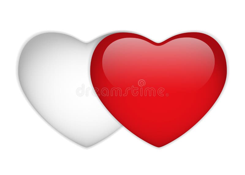 Glass Red and White Heart