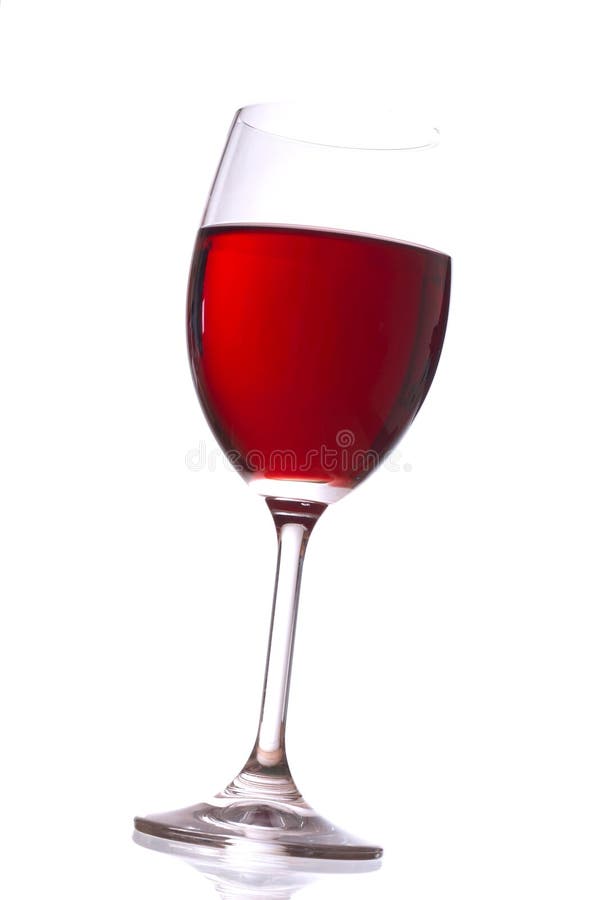 Glass with red wine