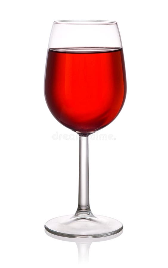 Glass of red wine isolated on white background