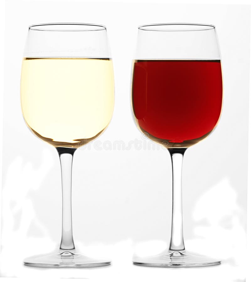 Red and white wine glasses stock image. Image of crystal 35372833