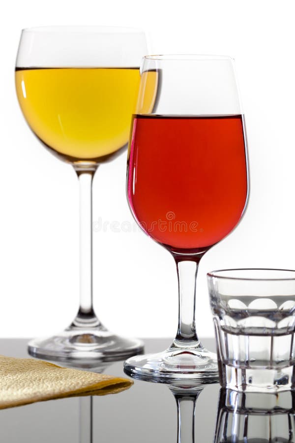Glass of Red Wine and White Wine Stock Photo Image of romance, party