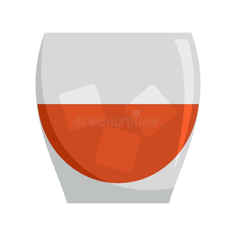 Glass of Rum Icon, Flat Style Stock Illustration Illustration of
