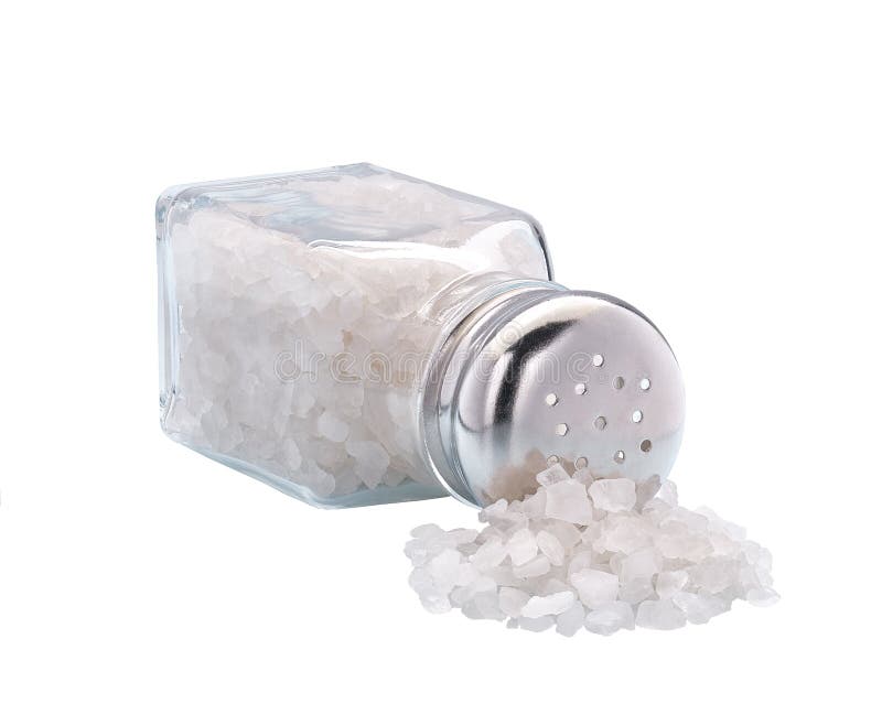 Glass salt shaker isolated