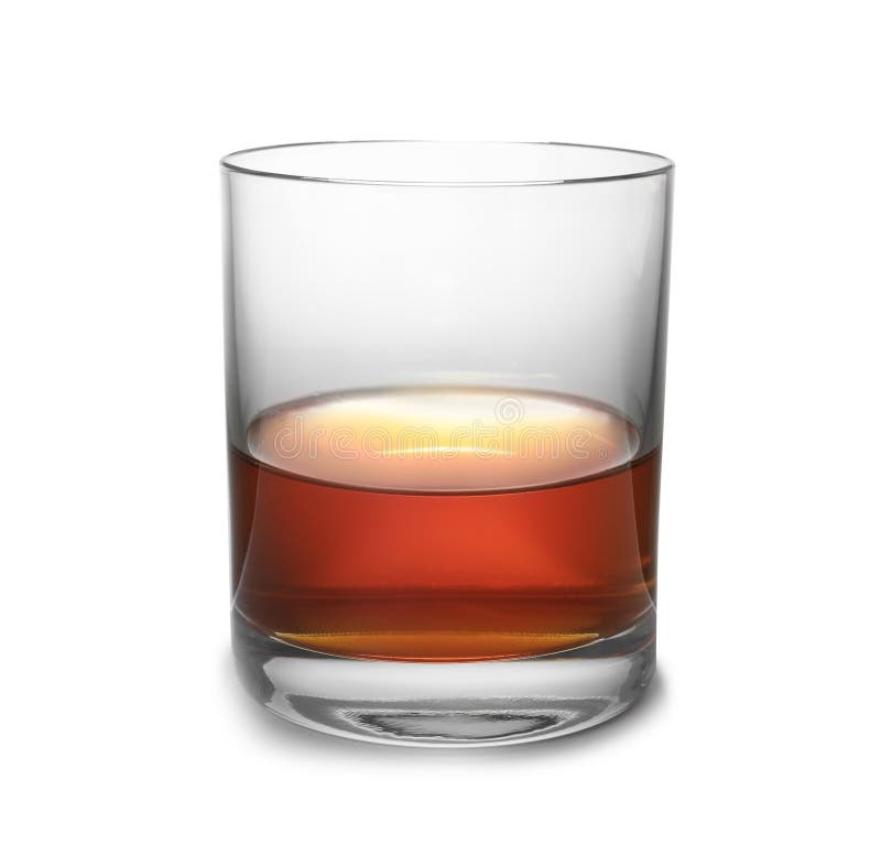 Glass Of Scotch Whiskey On White Stock Image - Image of cognac ...