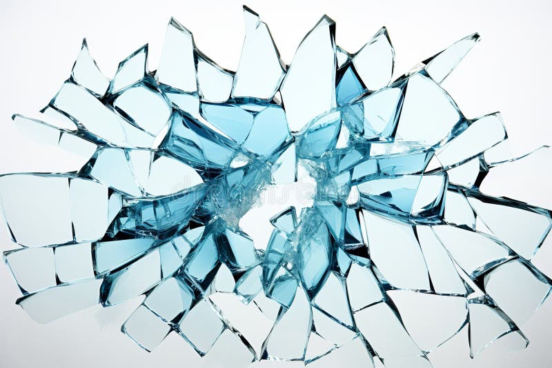 Glass Shattering on White Background. Stock Illustration Illustration