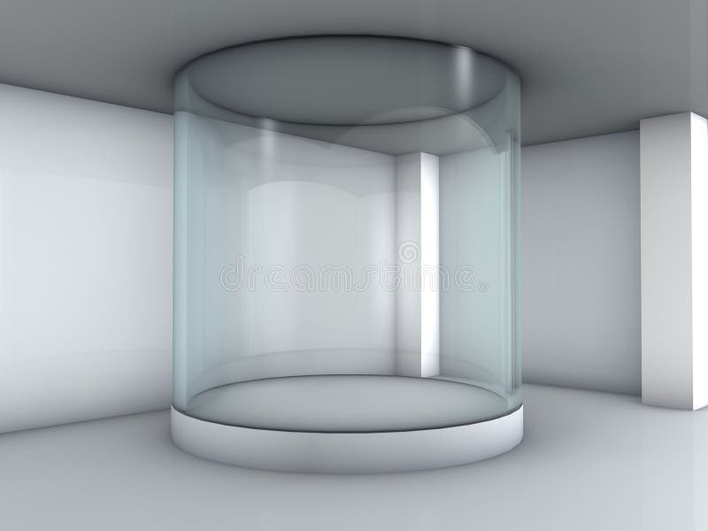 Glass showcase in the gallery royalty free illustration