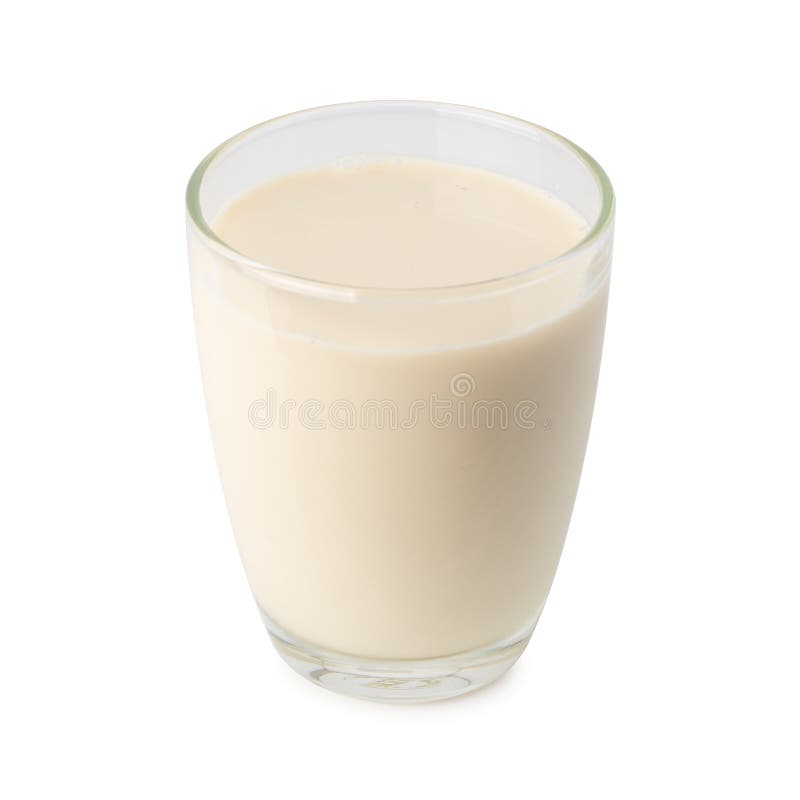 Glass of Soy Milk with Soybeans in Bag Isolated on White Background ...
