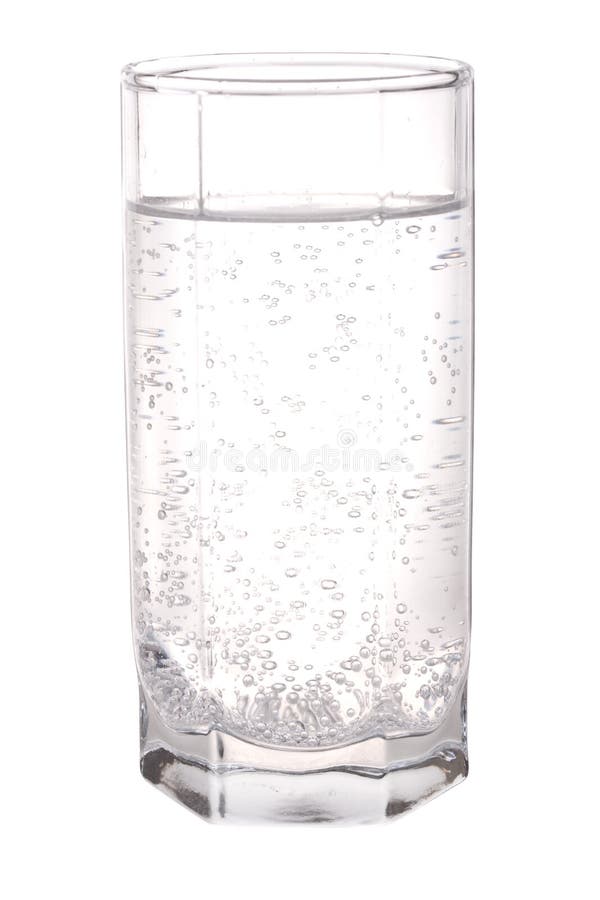 Glass of sparkling mineral water stock image