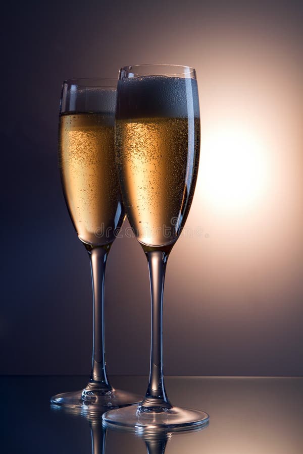 A glass of sparkling wine