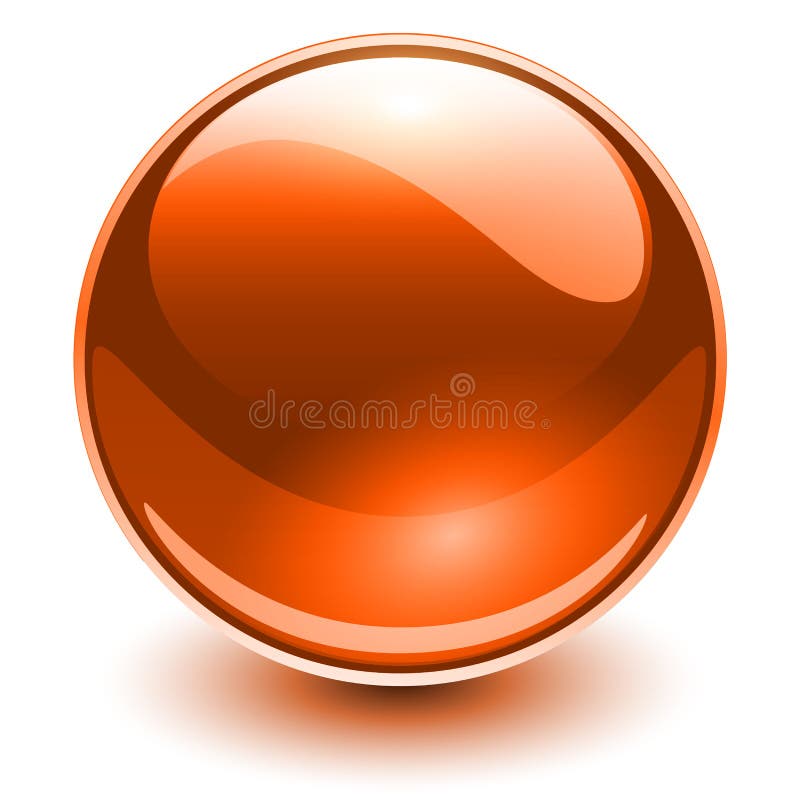 Orange glass sphere stock vector. Illustration of future 130001318