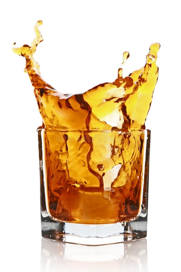 Glass With Splashing Whisky Drink Stock Image Image of glassware