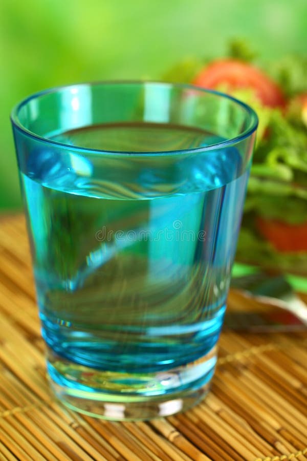 Glass of Still Mineral Water Stock Image Image of mineral, blue 24630213