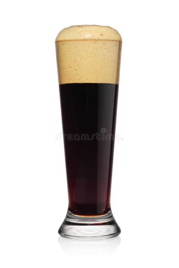 Glass Of Stout Dark Beer Isolated On A White Stock Image Image of
