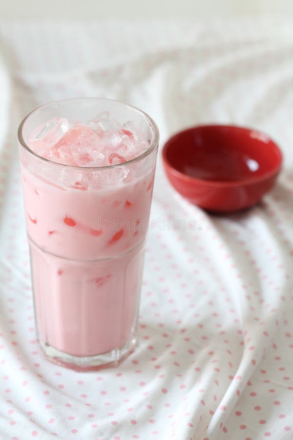 Glass of Strawberry Flavored Milk Stock Photo Image of vertical, drink 42044116