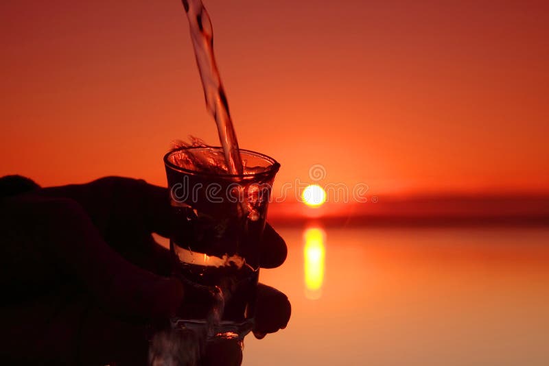 Glass and sunset