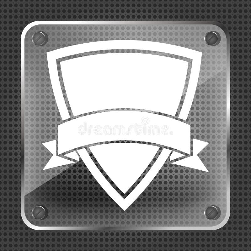 Glass symbol av skölden med bandet vektor illustrationer Glass symbol av skölden med bandet vektor illustrationer