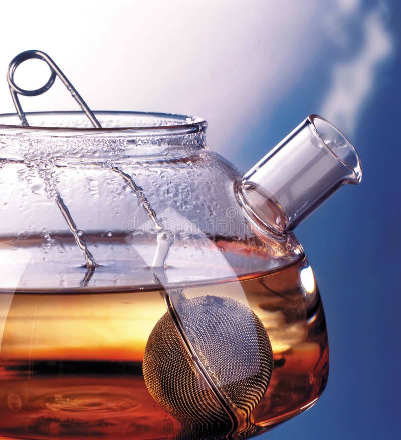 Teapot and Tea Strainer stock image. Image of still 213143827