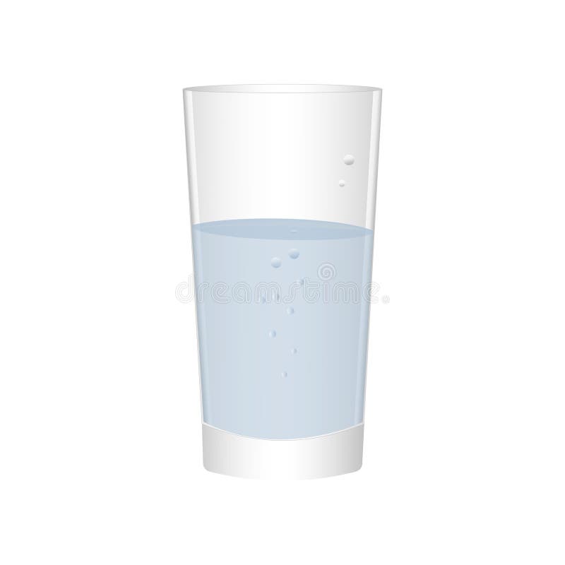 Glass with water isolated realistic 3d Royalty Free Vector