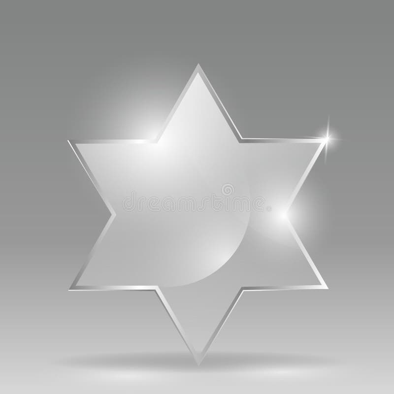 Glass transparent Star of David