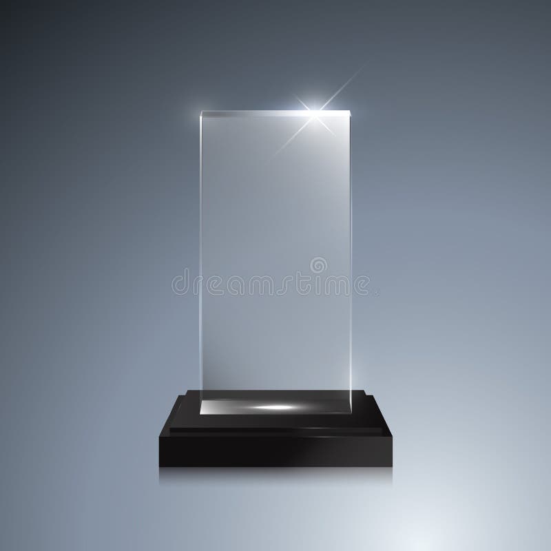 Download Glass Trophy Award. Vector Crystal 3D Mockup Stock ...