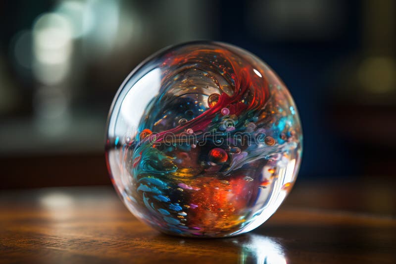 A glass vase with a colorful liquid inside of it on a table vector illustration