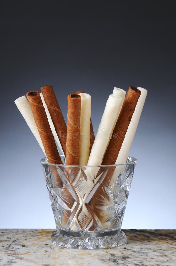 Glass of Wafer Stick Cookies Stock Photo Image of filled, glass 29333180