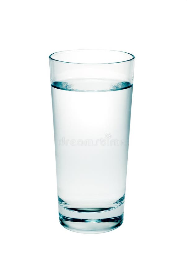 Clear Glass Of Water On A White Background Stock Photo - Download