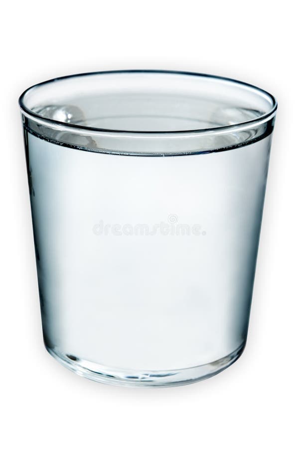 Clear Glass Of Water On A White Background Stock Photo - Download