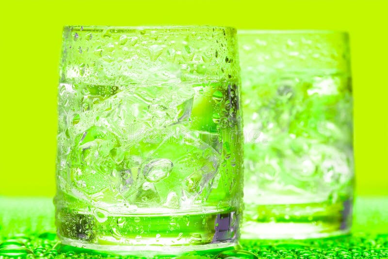 Glass with water and ice