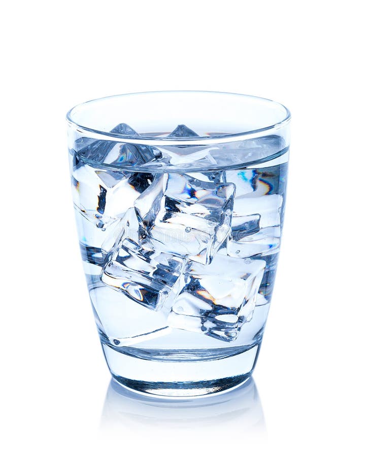 Glass of water with ice cubes isolated on white background. Closeup Glass of water with ice cubes isolated on white background stock image Glass of water with ice cubes isolated on white background. Closeup Glass of water with ice cubes isolated on white background stock image