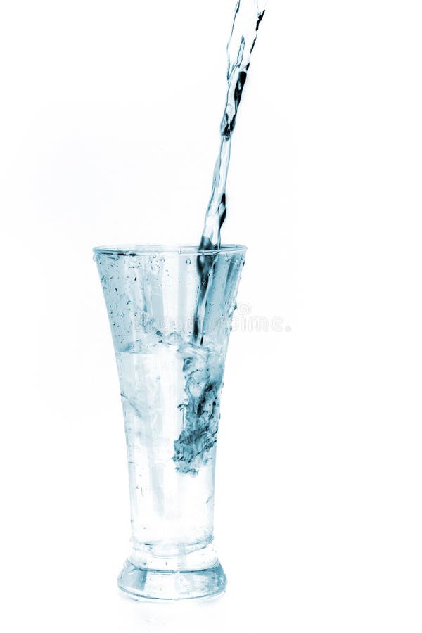 Glass of water on white