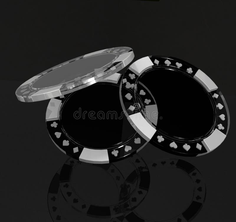 Glass Poker Chips Reflection Black Table Stock Illustrations 6 Glass