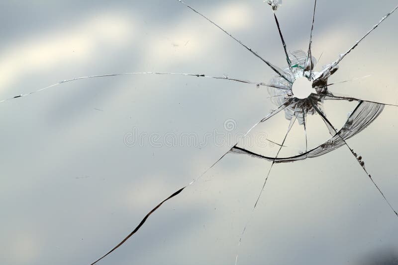 Glass window hole cracks