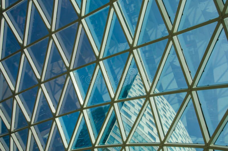 Abstract Pattern Glass Window Building In Triangle. Stock Photo - Image ...