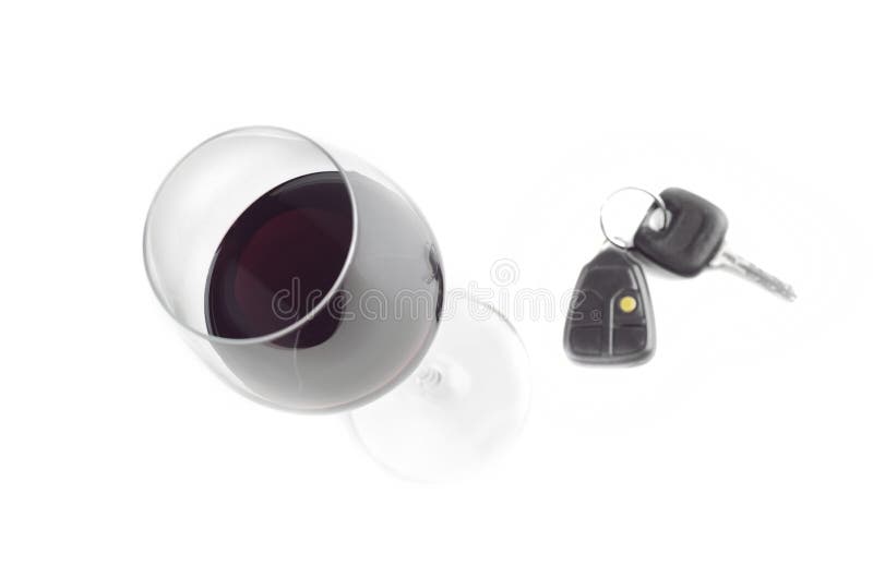 Glass of Wine and Car Keys stock photo. Image of crime 84810578