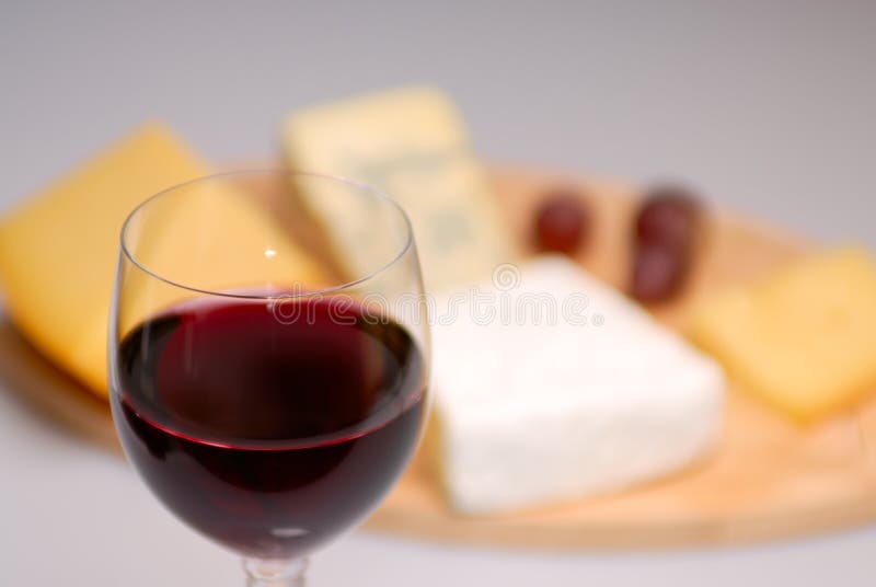 Glass of wine and cheese