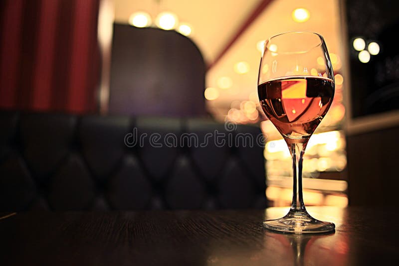 Glass of Wine in Restaurant Stock Image Image of banquet, addiction